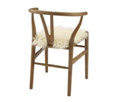 Emmitt Gray & Brown Faux Fur Wishbone Chair -Hot Sale Office Furniture Store 810543298 A2 4