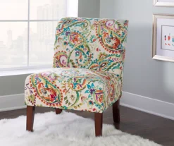 Danna Multicolor Upholstered Paisley Curved Back Slipper Chair -Hot Sale Office Furniture Store 810543301 6