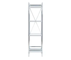 Hawkins Chrome & Glass 4-Tier Shelf -Hot Sale Office Furniture Store 810543325 4