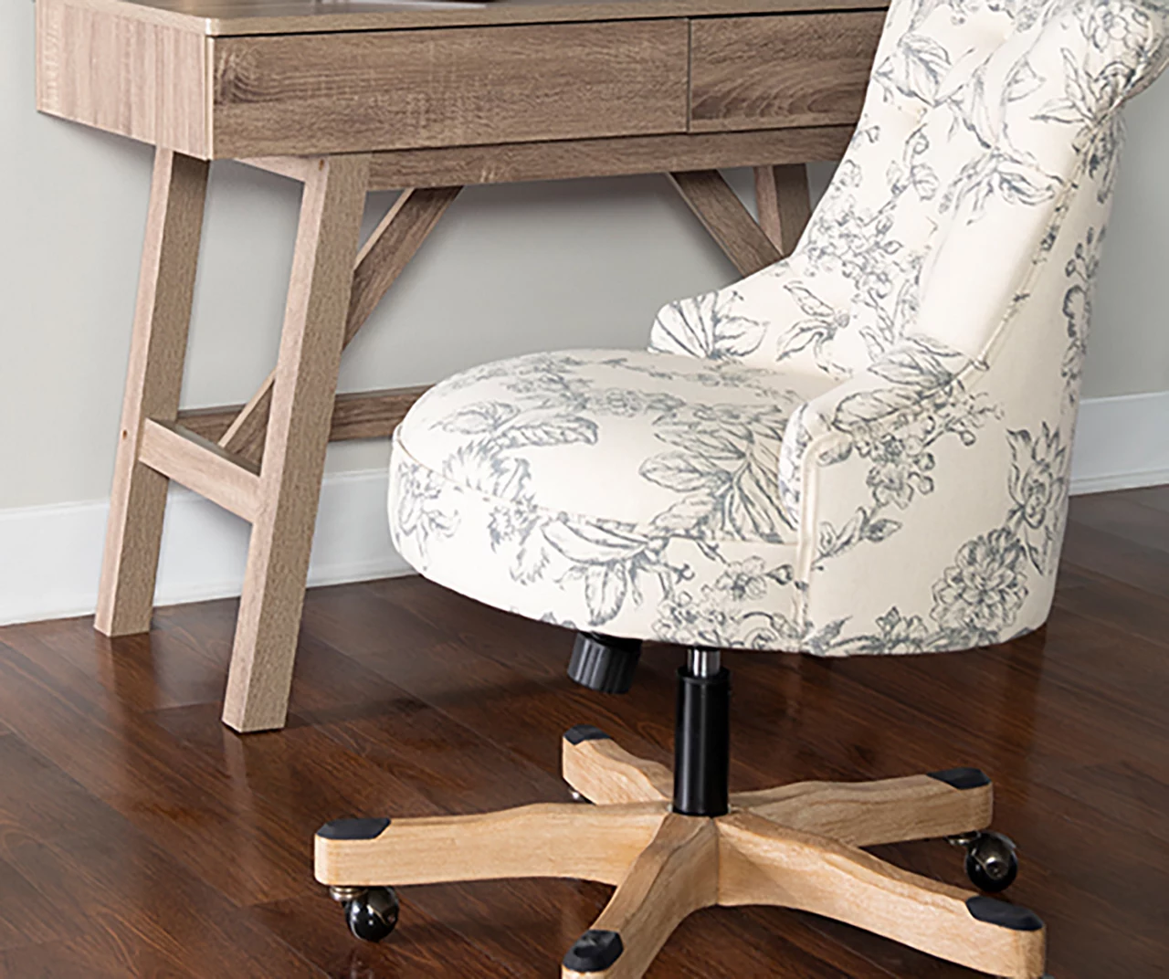 Tift Floral Fabric Swivel Office Chair 4 Tift Floral Fabric Swivel Office Chair - Image 2