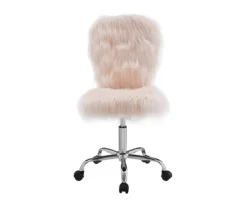 Comfort Home Blush Pink Faux Fur Swivel Chair -Hot Sale Office Furniture Store 810543388 3