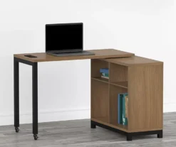 Real Living Seven Hills Metal & Melamine 4-Cube Pivot Desk With USB Charging -Hot Sale Office Furniture Store 810561090 1 1