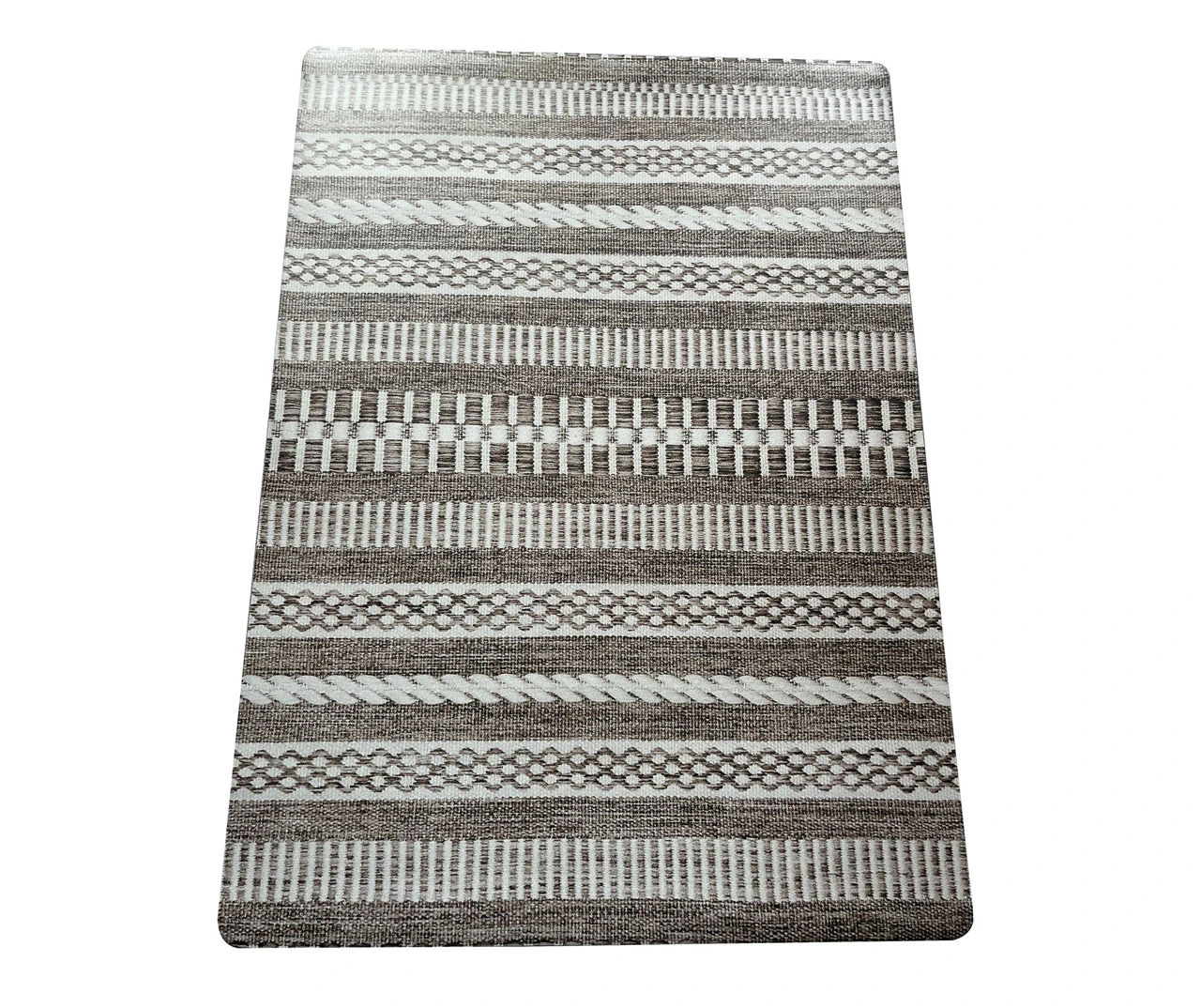 Gray & White Geo Stripe PVC Desk Mat, (34" X 47") 3 Gray & White Geo Stripe PVC Desk Mat, (34" X 47")