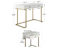 Camila Gray Writing Desk With Wireless Charging -Hot Sale Office Furniture Store 810589026 1