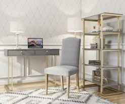 Camila Gray Writing Desk With Wireless Charging -Hot Sale Office Furniture Store 810589026 4