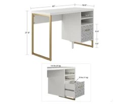 Scarlett White Pedestal Desk -Hot Sale Office Furniture Store 810589027 1