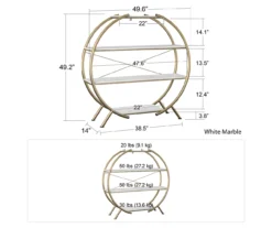 Amelia Faux Marble 4-Shelf Bookcase -Hot Sale Office Furniture Store 810589033 2