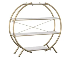 Amelia Faux Marble 4-Shelf Bookcase