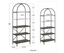 Vivinne Gray 5-Shelf Bookcase 11 Vivinne Gray 5-Shelf Bookcase -Hot Sale Office Furniture Store 810589034 1