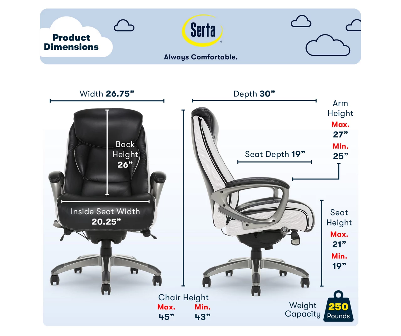 Serta Lautner Executive Bonded Leather Office Chair 8 Serta Lautner Executive Bonded Leather Office Chair - Image 6