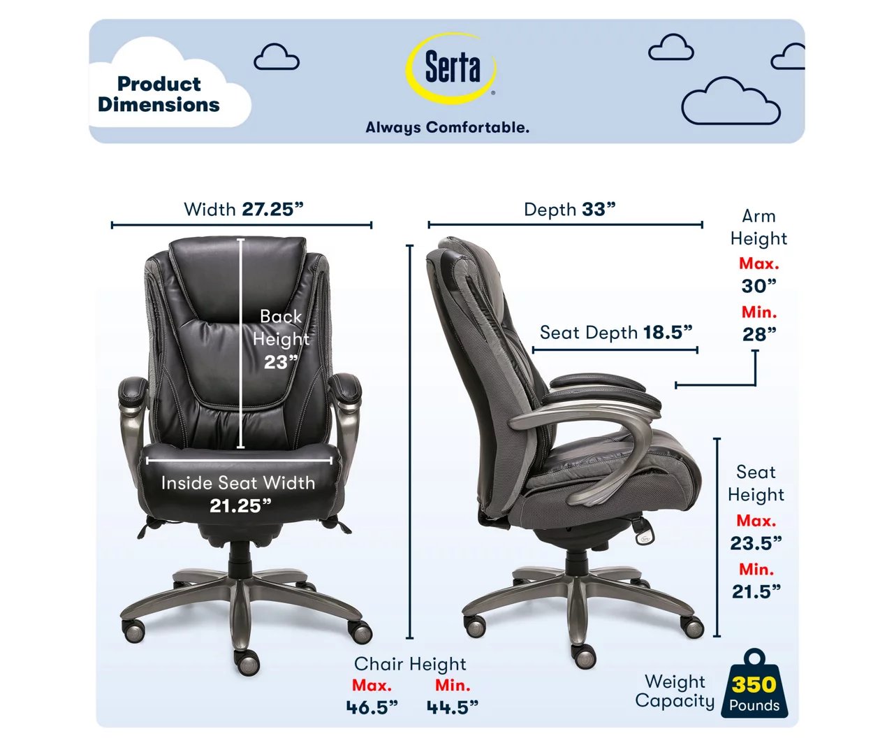 Baxter Black Big & Tall Bonded Leather Office Chair 8 Baxter Black Big & Tall Bonded Leather Office Chair - Image 6