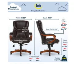 Conway Dark Brown Big & Tall Bonded Leather Office Chair -Hot Sale Office Furniture Store 810590381 6