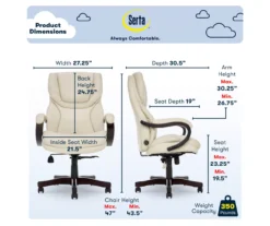 Conway Ivory Big & Tall Bonded Leather Office Chair -Hot Sale Office Furniture Store 810590382 6