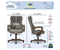 Conway Gray Big & Tall Bonded Leather Office Chair -Hot Sale Office Furniture Store 810590383 6