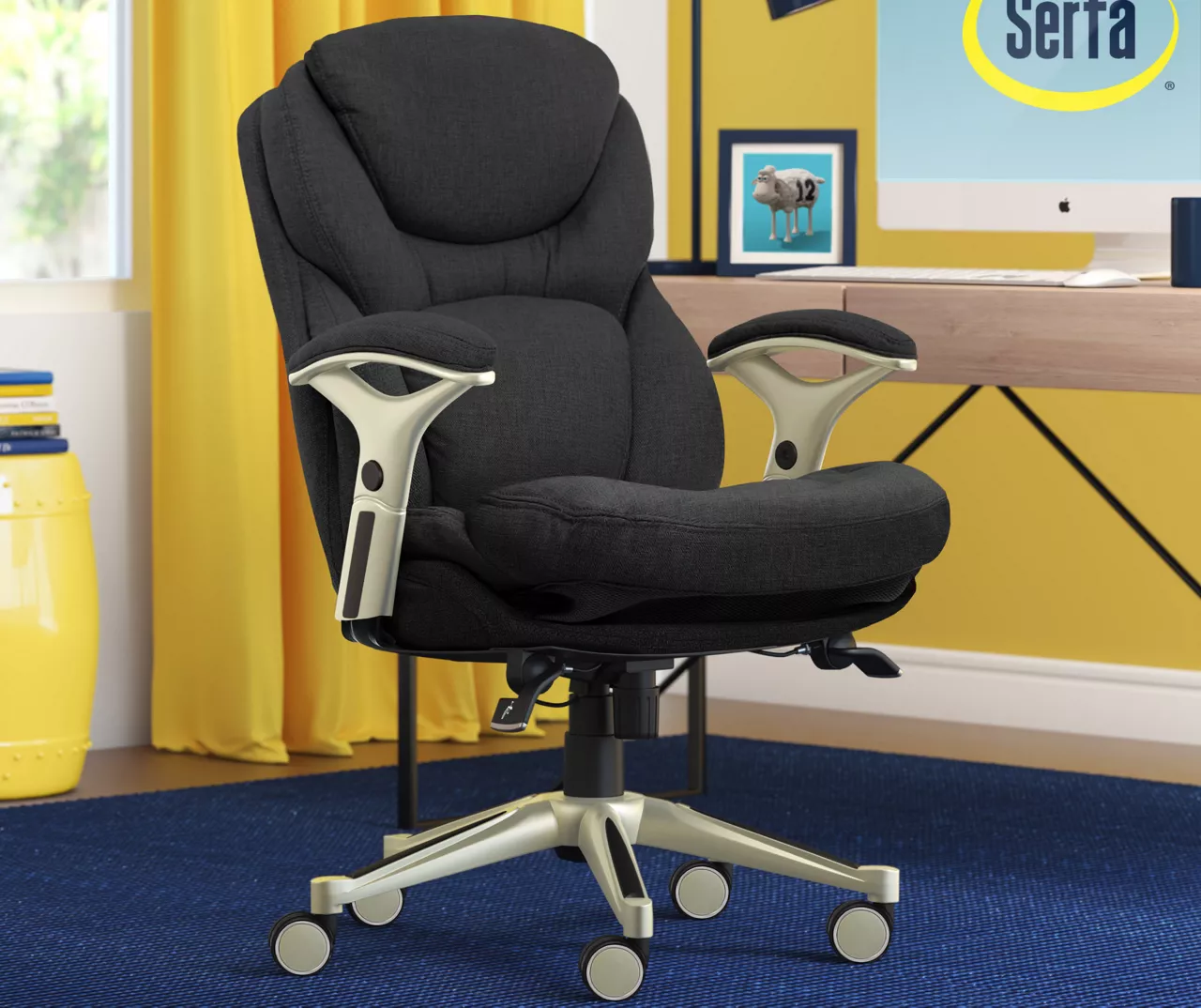 Claremont Dark Gray Fabric Office Chair 4 Claremont Dark Gray Fabric Office Chair - Image 2