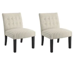 Jessie Tan Stripe Accent Chairs, 2-Pack
