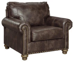 Nicorvo Coffee Faux Leather Armchair