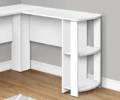White L-Shaped Corner Desk With Open Storage -Hot Sale Office Furniture Store 810597220 3