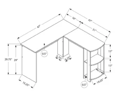 White L-Shaped Corner Desk With Open Storage -Hot Sale Office Furniture Store 810597220 4