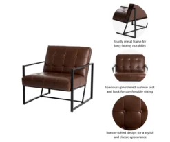 Glitzhome Modern Industrial Faux Leather Accent Chairs, 2-Pack -Hot Sale Office Furniture Store 810598913 A0 7