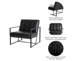 Glitzhome Modern Industrial Faux Leather Accent Chairs, 2-Pack -Hot Sale Office Furniture Store 810598914 A0 7