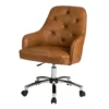 Caramel Brown Faux Leather Tufted Adjustable Office Chair -Hot Sale Office Furniture Store 810598931 A0 1