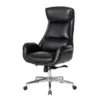 Black Mid-Century Modern Faux Leather Executive Office Chair -Hot Sale Office Furniture Store 810598936 A0 1