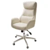 Cream Mid-Century Modern Faux Leather Executive Office Chair 1 Cream Mid-Century Modern Faux Leather Executive Office Chair -Hot Sale Office Furniture Store 810598938 A0 1