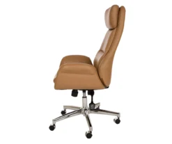 Light Brown Mid-Century Modern Faux Leather Executive Office Chair -Hot Sale Office Furniture Store 810598939 A0 5