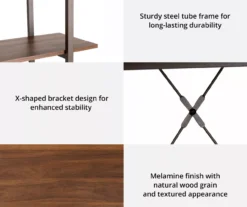 Walnut Modern Open 4-Shelf Bookcase 13 Walnut Modern Open 4-Shelf Bookcase -Hot Sale Office Furniture Store 810598940 A0 6