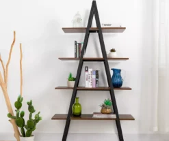 Walnut Modern A-Frame 4-Shelf Bookcase -Hot Sale Office Furniture Store 810598942 A0 3