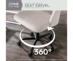 Cream Faux Wool Boucle Rolling Swivel Office Chair -Hot Sale Office Furniture Store 810606674 A0 4