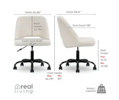 Cream Faux Wool Boucle Rolling Swivel Office Chair -Hot Sale Office Furniture Store 810606674 A0 9