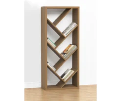 Brown Woodgrain Diagonal Shelf Bookcase -Hot Sale Office Furniture Store 810606678 B0