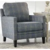 Traemore Blue Check Accent Chair