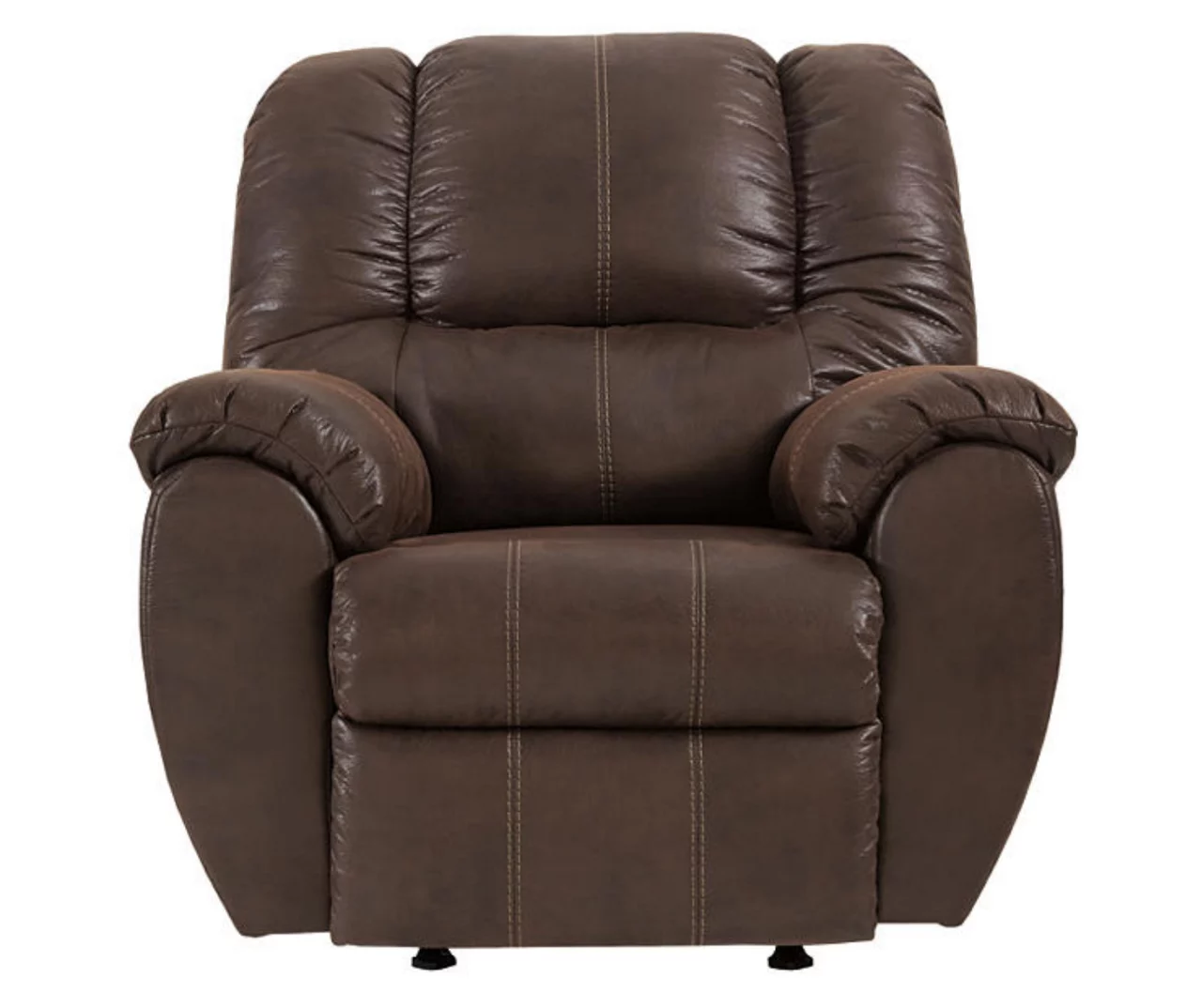 McGann Walnut Faux Leather Rocker Recliner 3 McGann Walnut Faux Leather Rocker Recliner