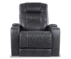 Composer Black Faux Leather Power Recliner