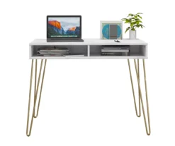 Novogratz Athena Faux Marble 2-Cubby Computer Desk -Hot Sale Office Furniture Store 810618403 3