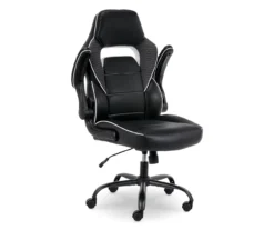 White & Black Faux Leather Gaming Chair -Hot Sale Office Furniture Store 810618952 A0 9