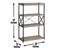 Corday Gray Wood 4-Shelf Open Bookcase -Hot Sale Office Furniture Store 810680821 A7