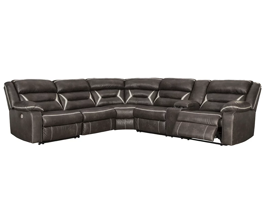 Signature Design By Ashley Kincord 4-Piece Faux Leather Power Reclining Sectional With Right-Arm-Facing Console Sofa 4 Signature Design By Ashley Kincord 4-Piece Faux Leather Power Reclining Sectional With Right-Arm-Facing Console Sofa - Image 2
