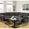 Signature Design By Ashley Tambo Pewter Faux Leather Reclining Sectional -Hot Sale Office Furniture Store combo800025